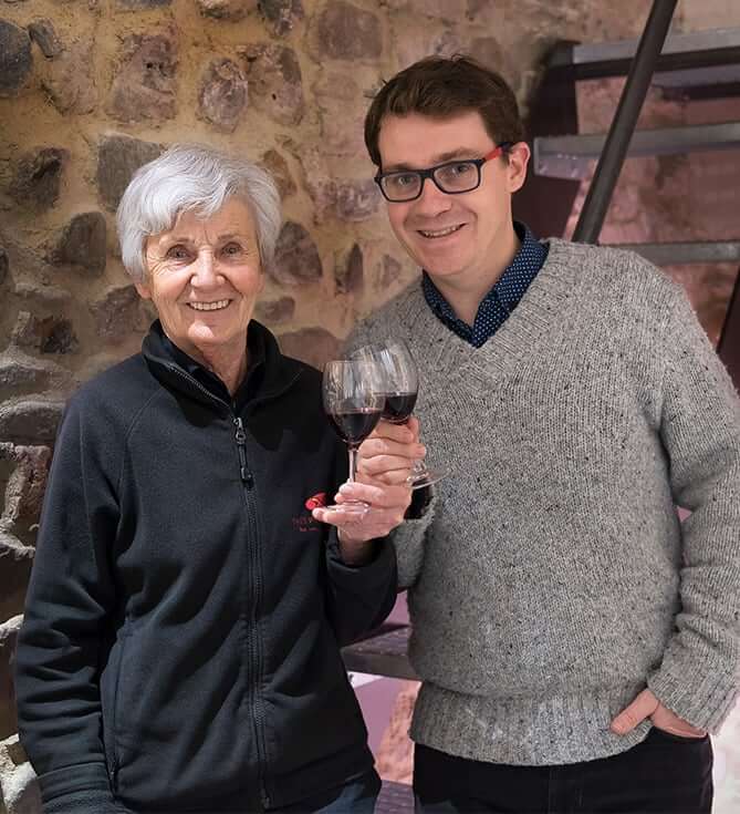 Nicole and Romain CHANRION, at the estate tasting the wines of Vignoble CHANRION